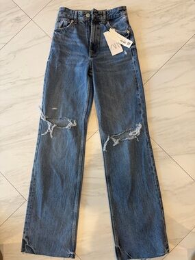 Zara Light Blue Wide-Leg Jeans